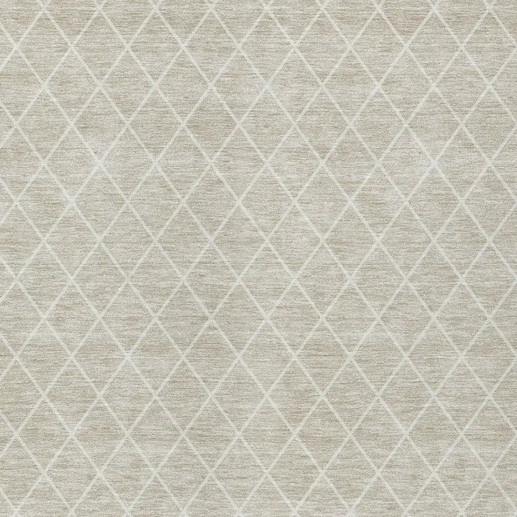 8' X 10' Beige And Ivory Geometric Washable Indoor Outdoor Area Rug