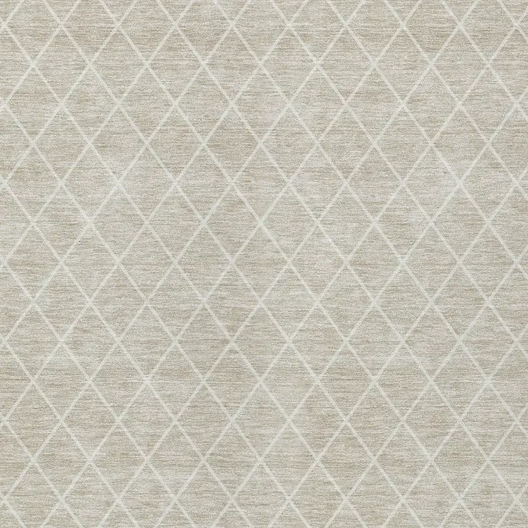 10' X 14' Beige And Ivory Geometric Washable Indoor Outdoor Area Rug