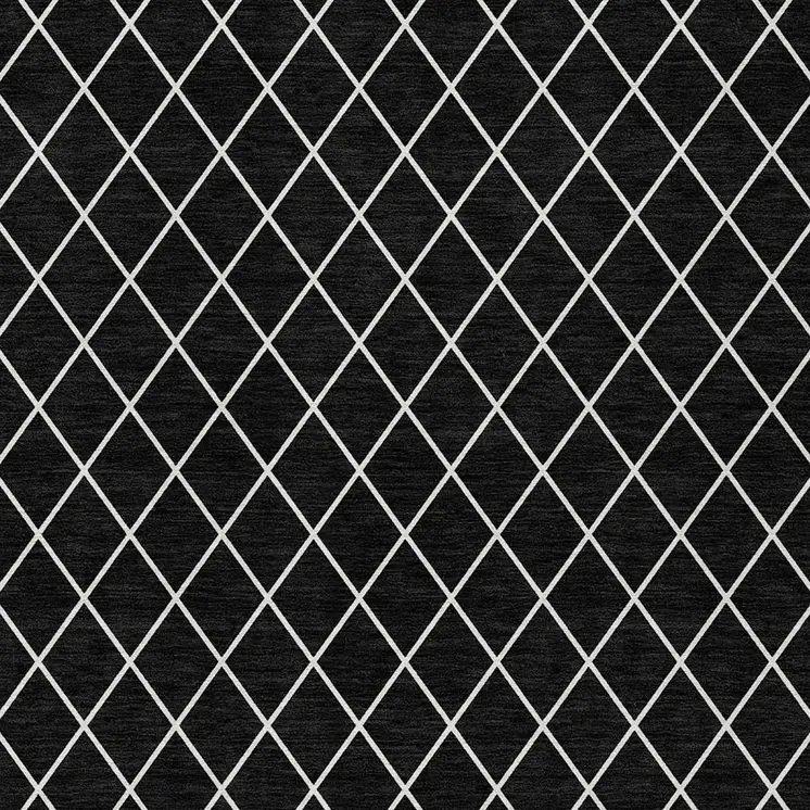 8' X 10' Black And Ivory Geometric Washable Indoor Outdoor Area Rug