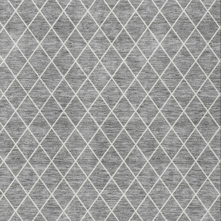 3' X 5' Gray And Ivory Geometric Washable Indoor Outdoor Area Rug