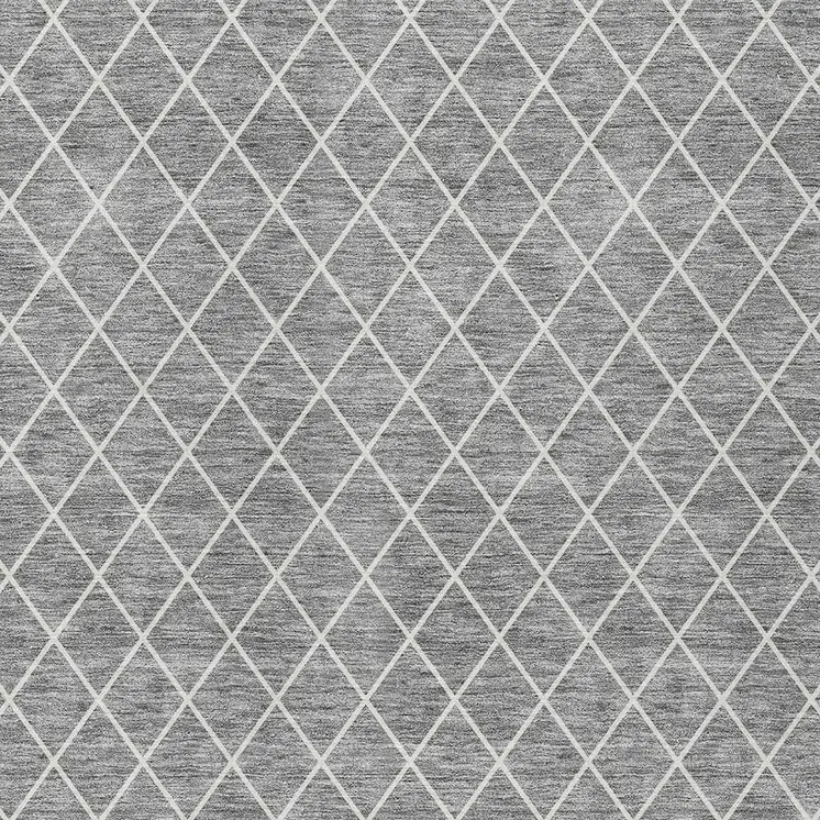 8' X 10' Gray And Ivory Geometric Washable Indoor Outdoor Area Rug