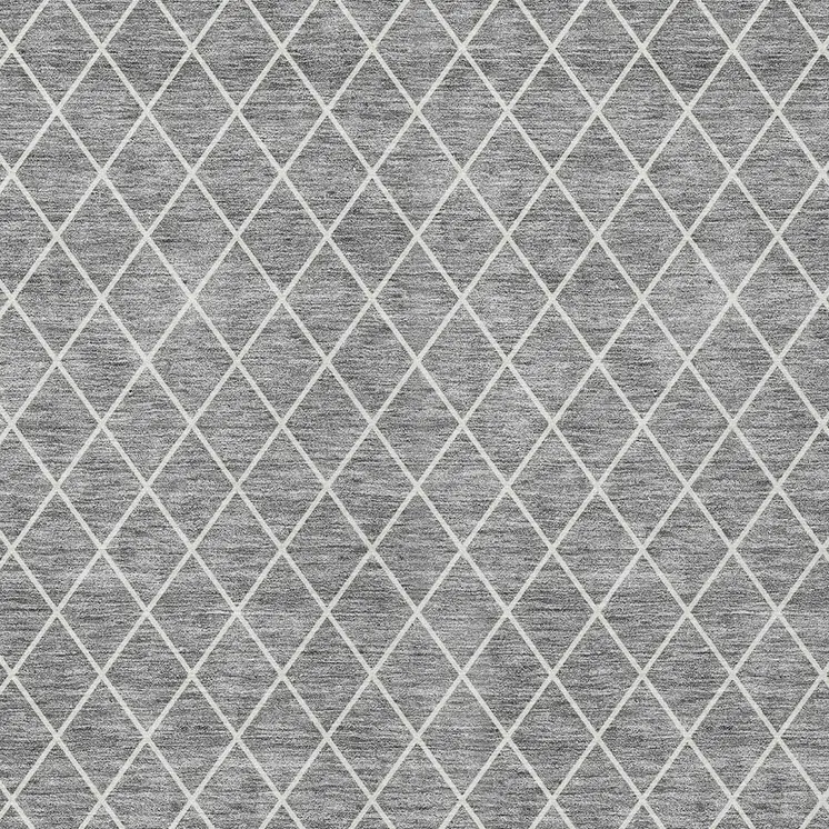 10' X 14' Gray And Ivory Geometric Washable Indoor Outdoor Area Rug