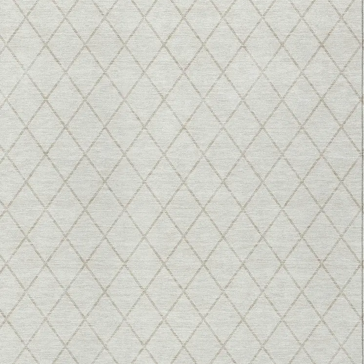3' X 5' Ivory And Beige Geometric Washable Indoor Outdoor Area Rug
