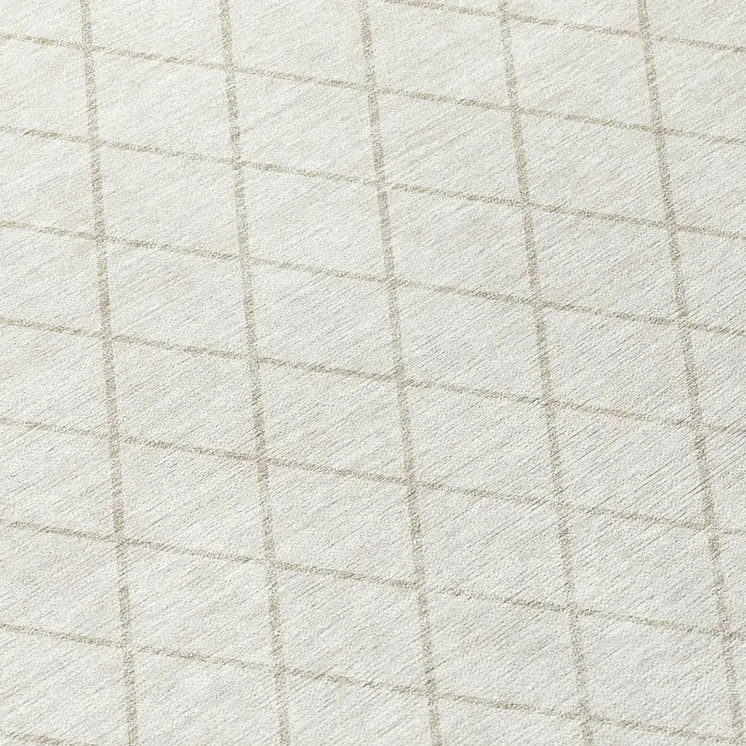 5' X 8' Ivory And Beige Geometric Washable Indoor Outdoor Area Rug