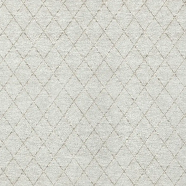 8' X 10' Ivory And Beige Geometric Washable Indoor Outdoor Area Rug