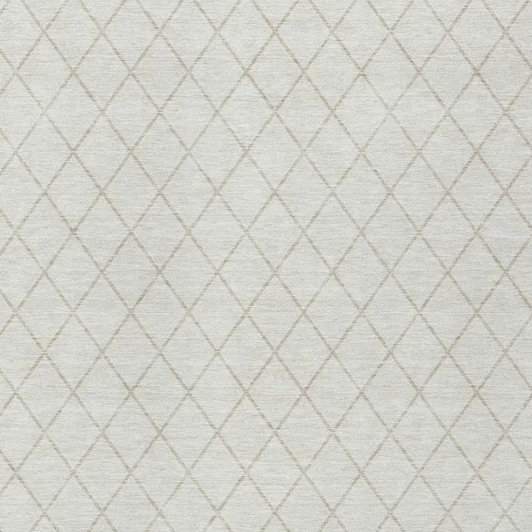 9' X 12' Ivory And Beige Geometric Washable Indoor Outdoor Area Rug