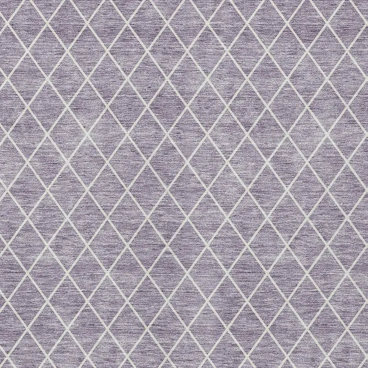 3' X 5' Lavender And Ivory Geometric Washable Indoor Outdoor Area Rug