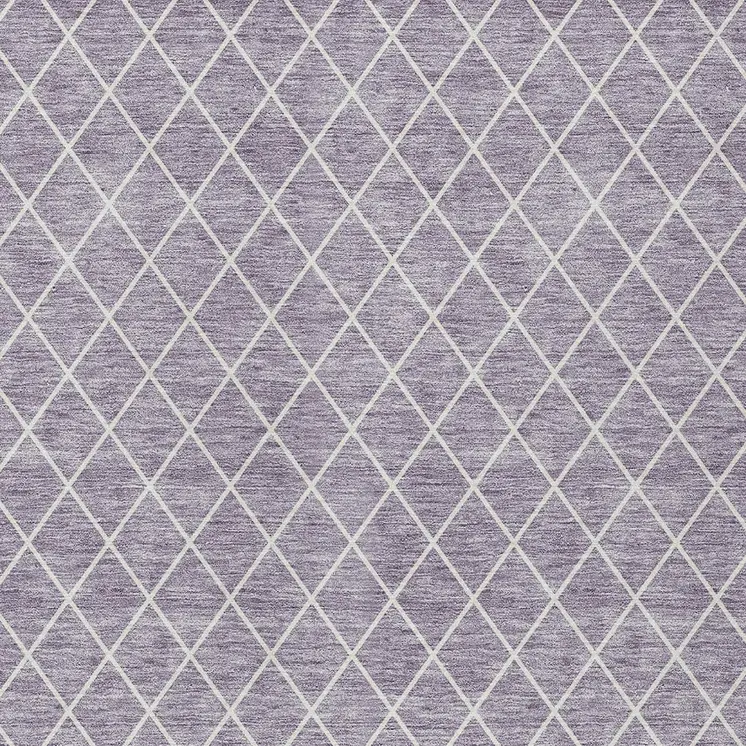10' X 14' Lavender And Ivory Geometric Washable Indoor Outdoor Area Rug