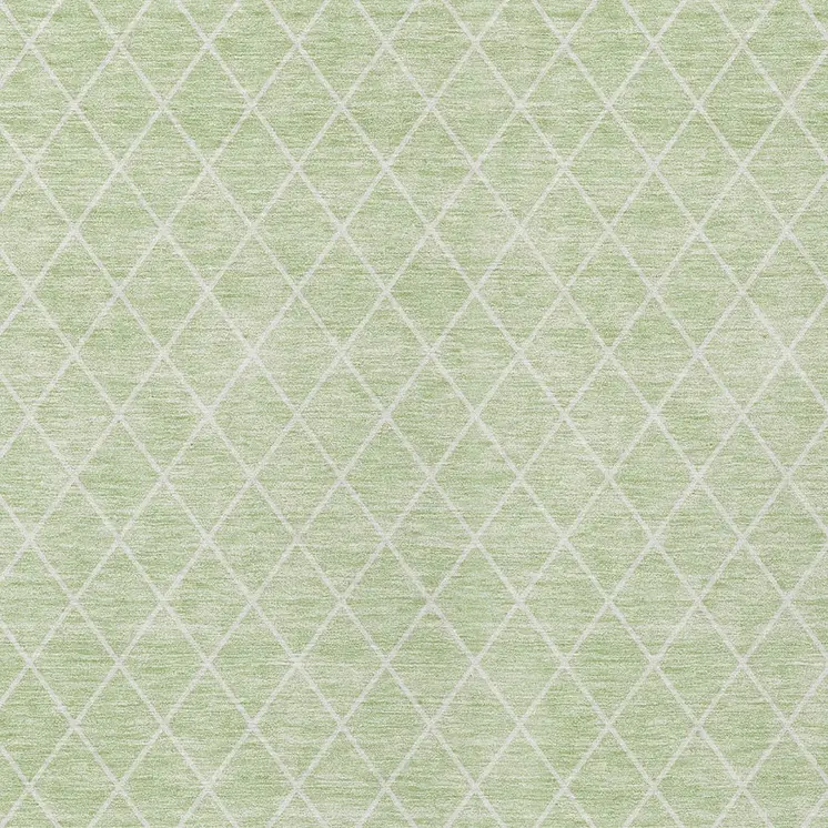 5' X 8' Mint Green And Ivory Geometric Washable Indoor Outdoor Area Rug
