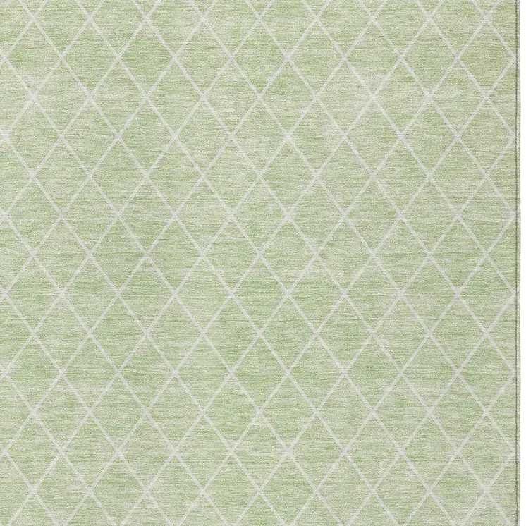 8' X 10' Mint Green And Ivory Geometric Washable Indoor Outdoor Area Rug