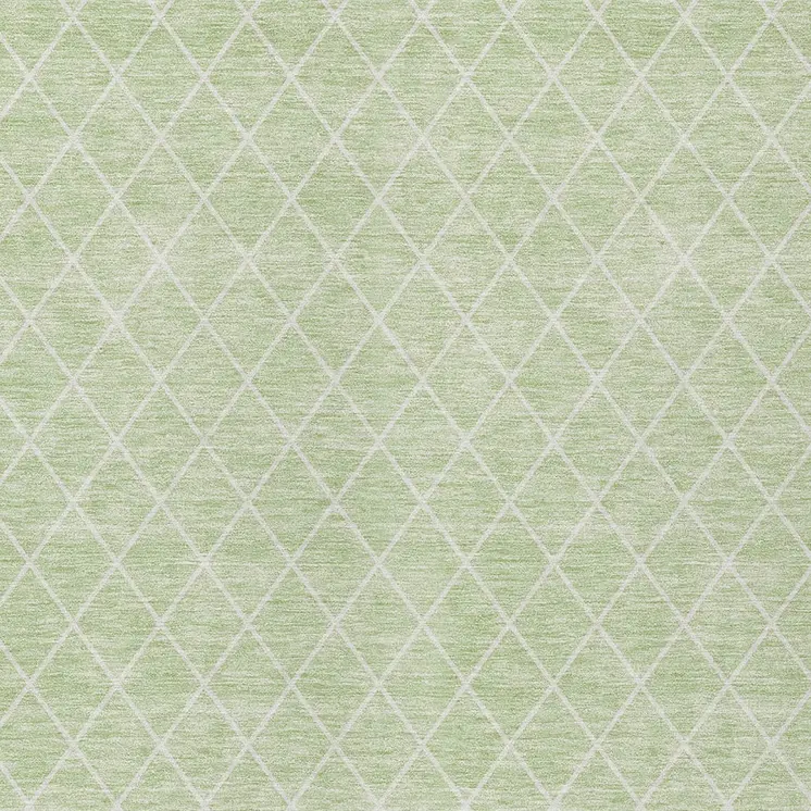 10' X 14' Mint Green And Ivory Geometric Washable Indoor Outdoor Area Rug