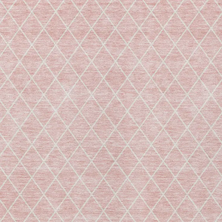 5' X 8' Pink And Gray Geometric Washable Indoor Outdoor Area Rug