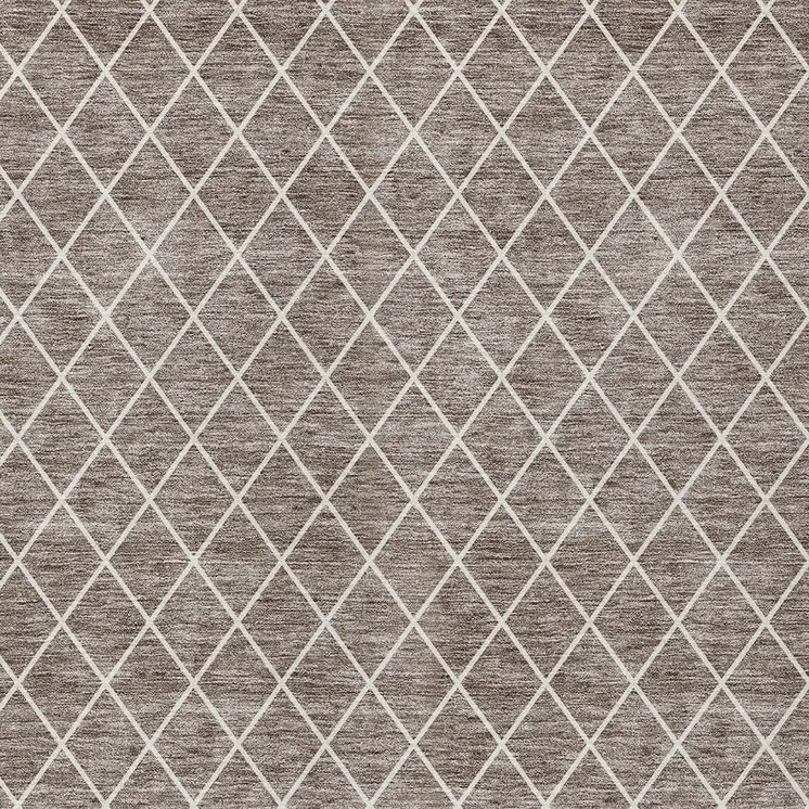 3' X 5' Taupe And Ivory Geometric Washable Indoor Outdoor Area Rug