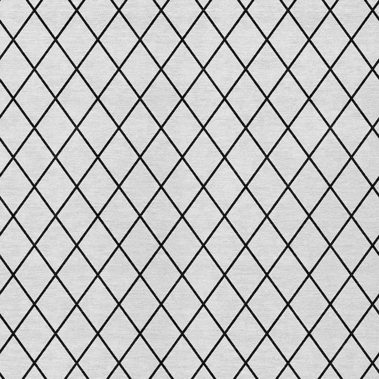 5' X 8' White And Black Geometric Washable Indoor Outdoor Area Rug