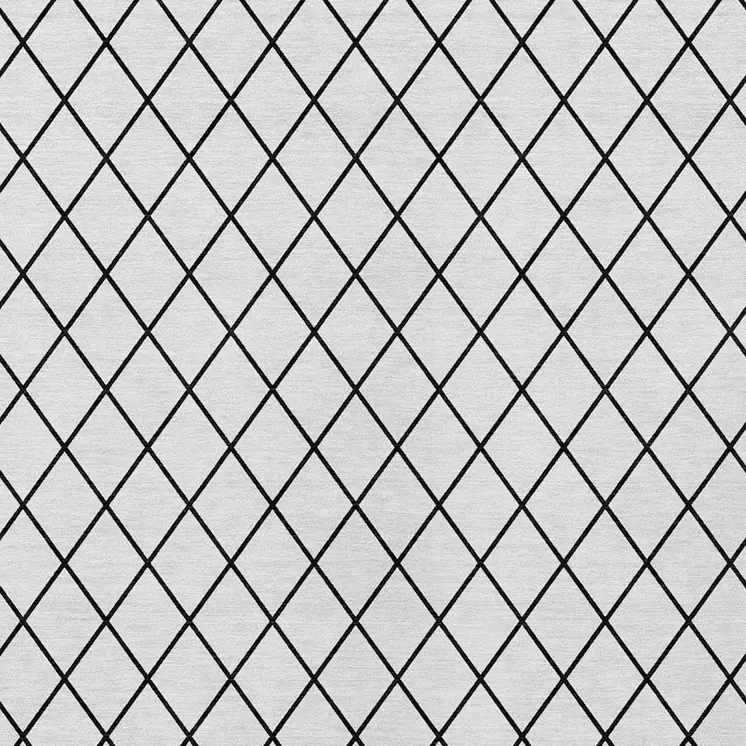 9' X 12' White And Black Geometric Washable Indoor Outdoor Area Rug