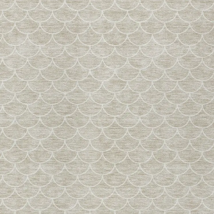 3' X 5' Beige And Ivory Geometric Washable Indoor Outdoor Area Rug