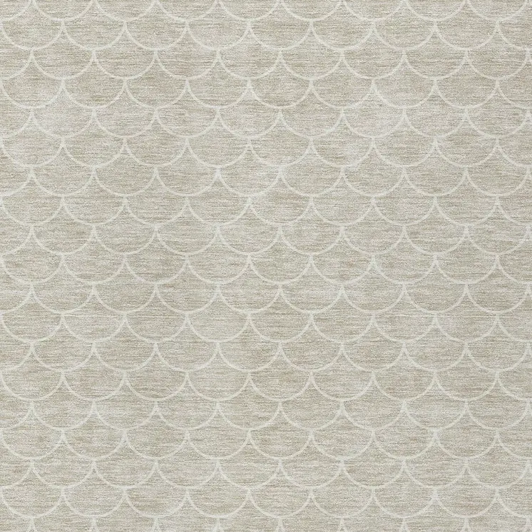 5' X 8' Beige And Ivory Geometric Washable Indoor Outdoor Area Rug