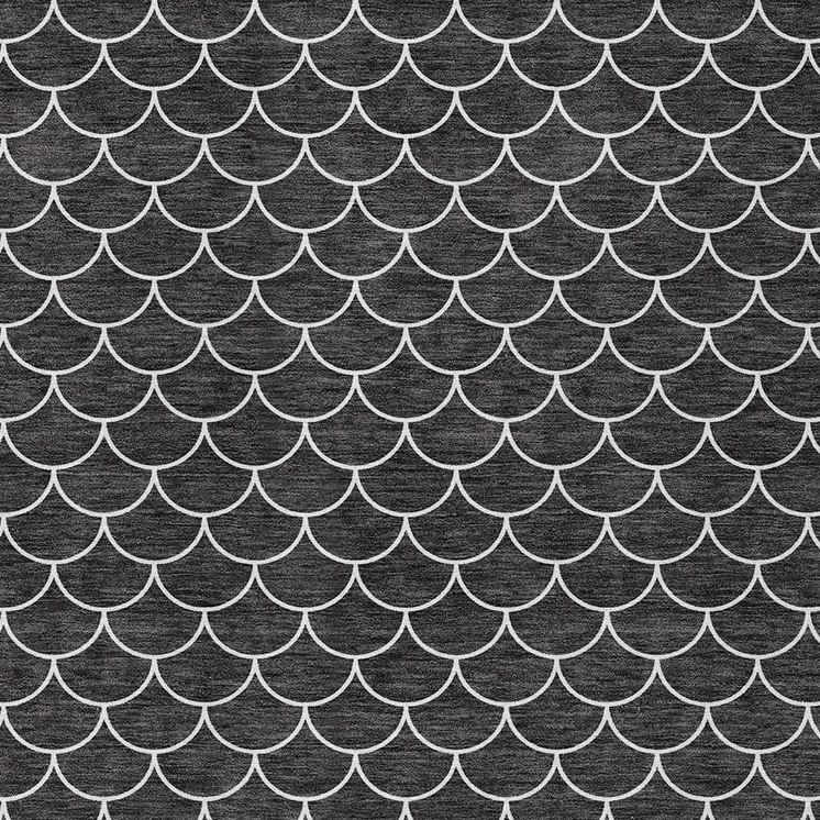 3' X 5' Black And Ivory Geometric Washable Indoor Outdoor Area Rug