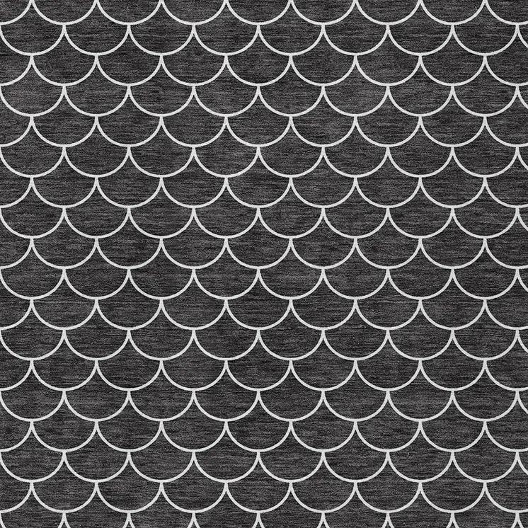 9' X 12' Black And Ivory Geometric Washable Indoor Outdoor Area Rug