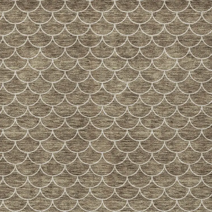 3' X 5' Brown And Beige Geometric Washable Indoor Outdoor Area Rug