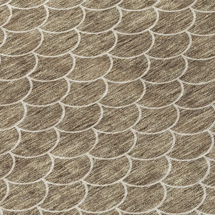 9' X 12' Brown And Beige Geometric Washable Indoor Outdoor Area Rug