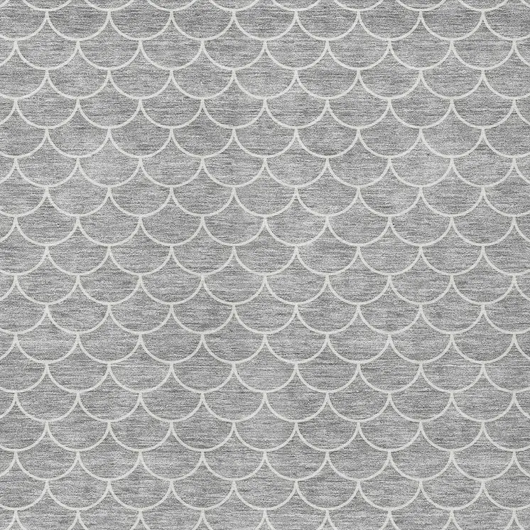 3' X 5' Gray And Ivory Geometric Washable Indoor Outdoor Area Rug