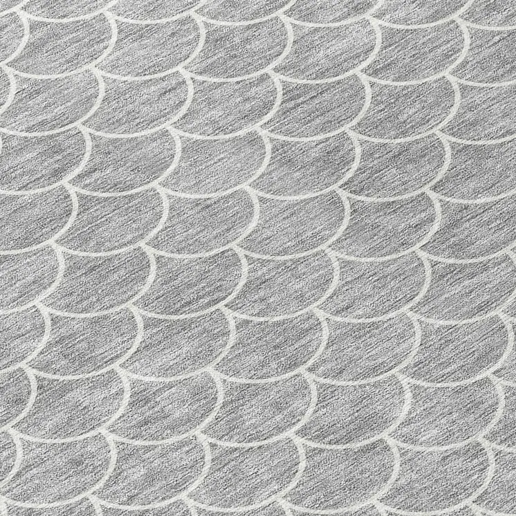 5' X 8' Gray And Ivory Geometric Washable Indoor Outdoor Area Rug