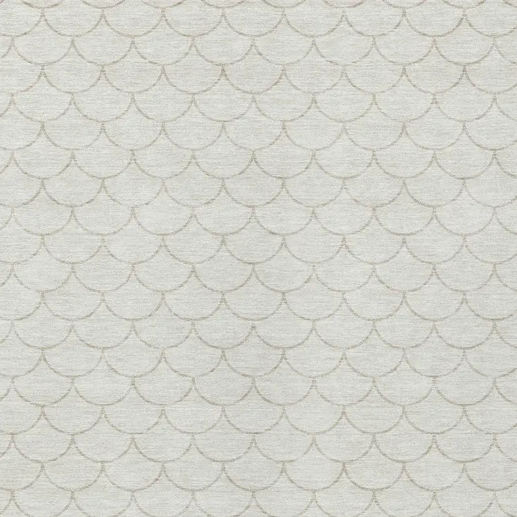 5' X 8' Ivory And Beige Geometric Washable Indoor Outdoor Area Rug