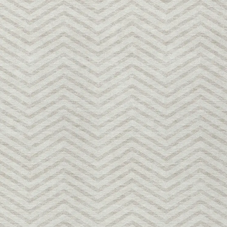9' X 12' Ivory And Beige Chevron Washable Indoor Outdoor Area Rug