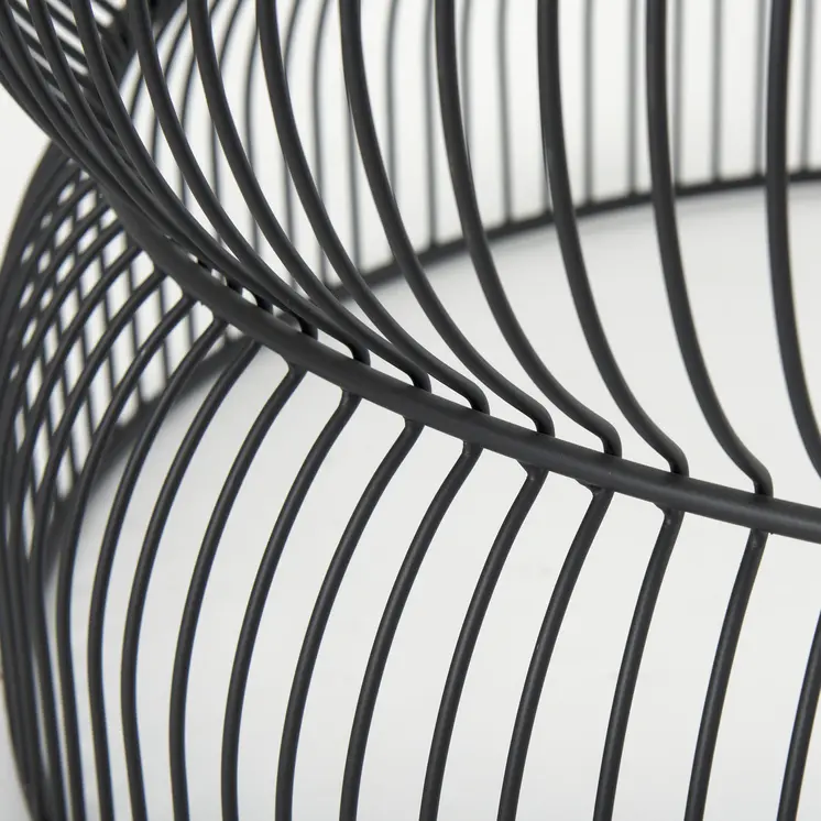 30" Black and Clear Glass and Iron Round Frame Coffee Table