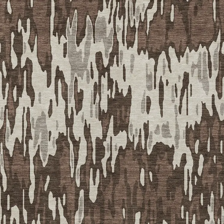 10' X 14' Brown Beige And Gray Striped Washable Indoor Outdoor Area Rug