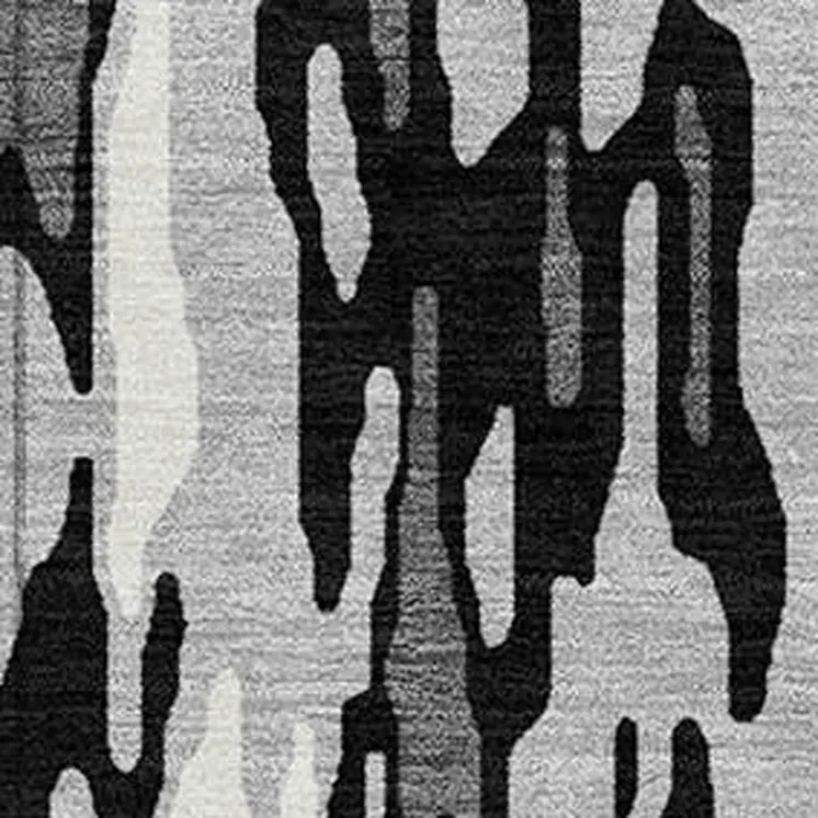 10' X 14' Gray Black And Ivory Striped Washable Indoor Outdoor Area Rug