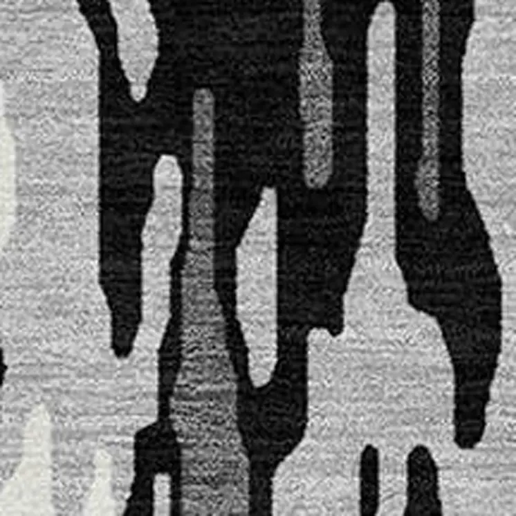 10' X 14' Gray Black And Ivory Striped Washable Indoor Outdoor Area Rug
