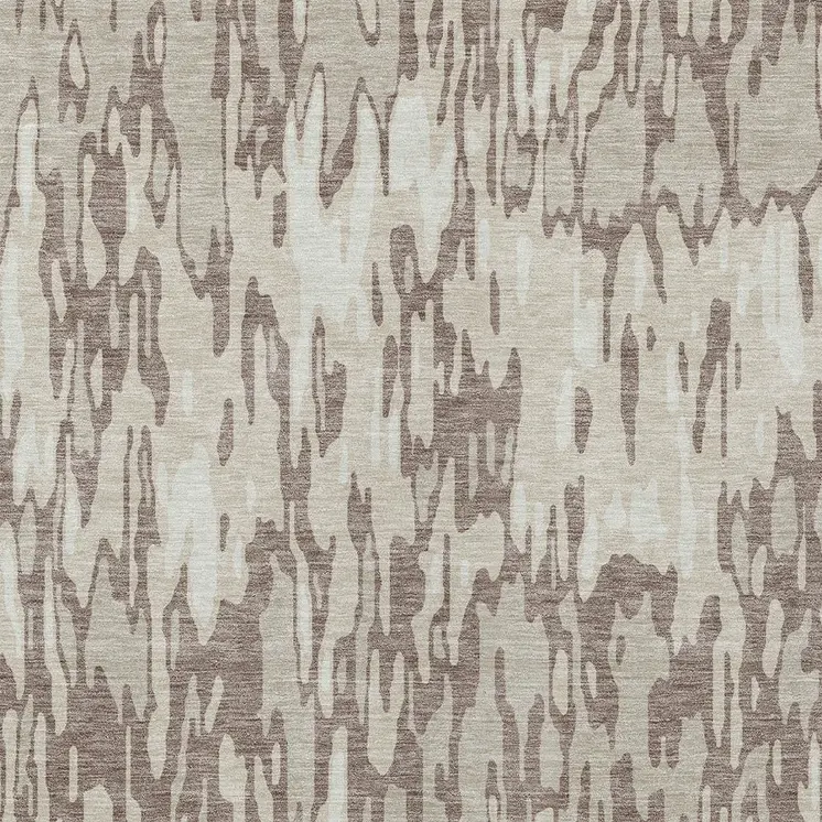 5' X 8' Ivory Beige And Brown Striped Washable Indoor Outdoor Area Rug