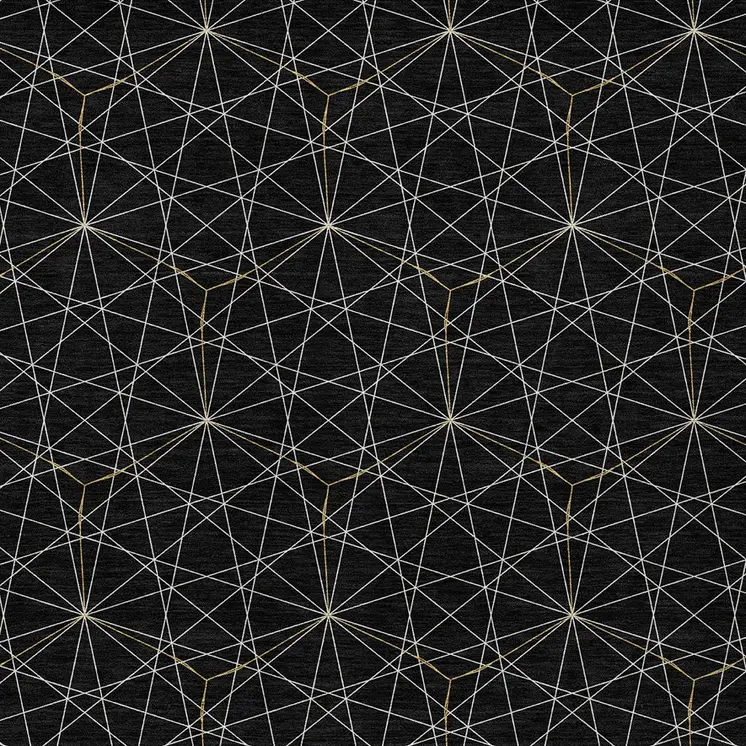 10' X 14' Black And Ivory Geometric Washable Indoor Outdoor Area Rug