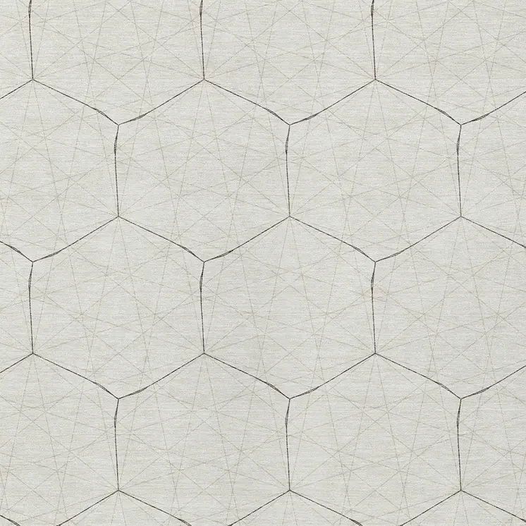 5' X 8' Ivory Beige And Black Geometric Washable Indoor Outdoor Area Rug