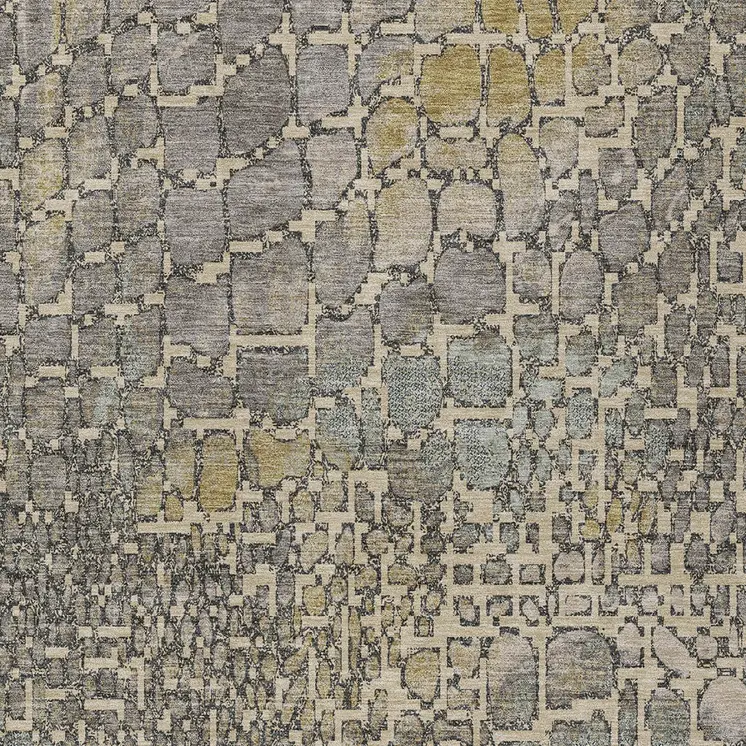 10' X 14' Ivory Gray And Black Abstract Washable Indoor Outdoor Area Rug