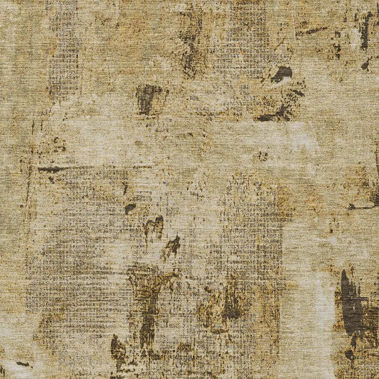 9' X 12' Beige And Brown Abstract Washable Indoor Outdoor Area Rug