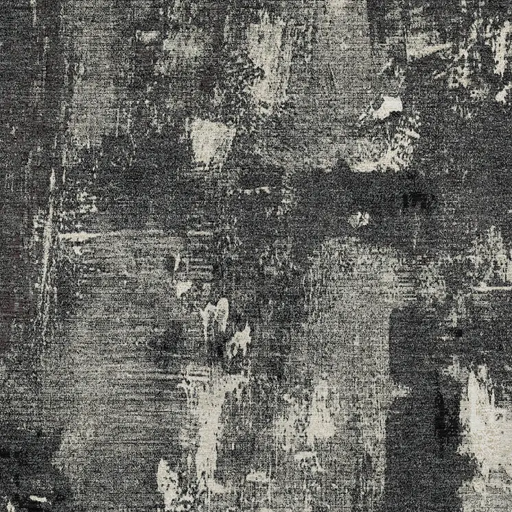 8' X 10' Black Gray And Ivory Abstract Washable Indoor Outdoor Area Rug