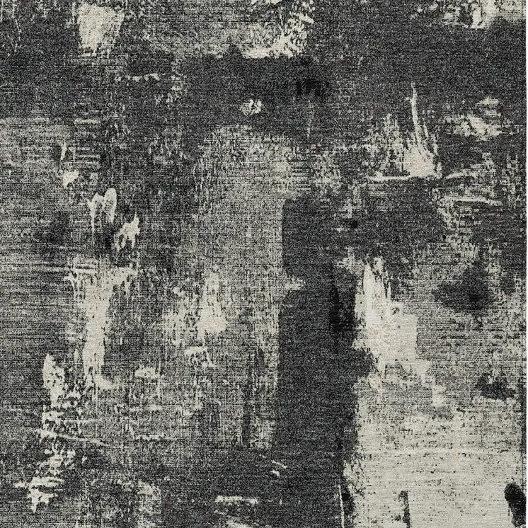 10' X 14' Black Gray And Ivory Abstract Washable Indoor Outdoor Area Rug