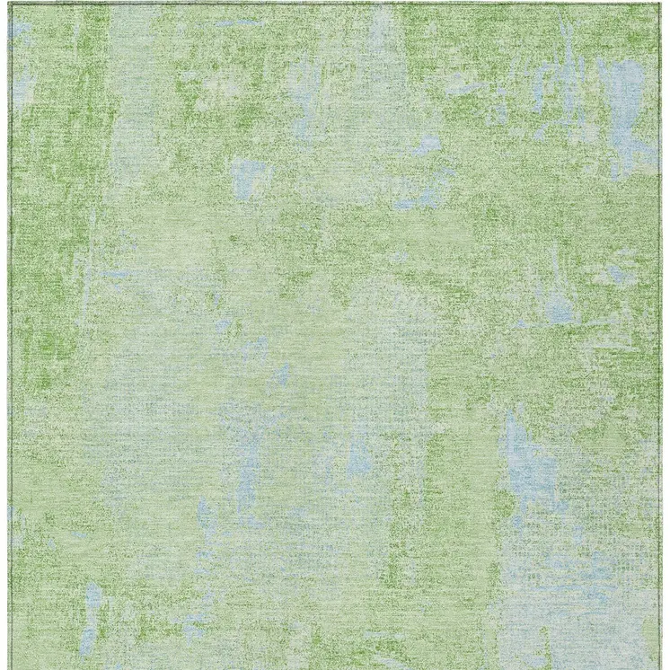 8' X 10' Green And Sky Blue Abstract Washable Indoor Outdoor Area Rug