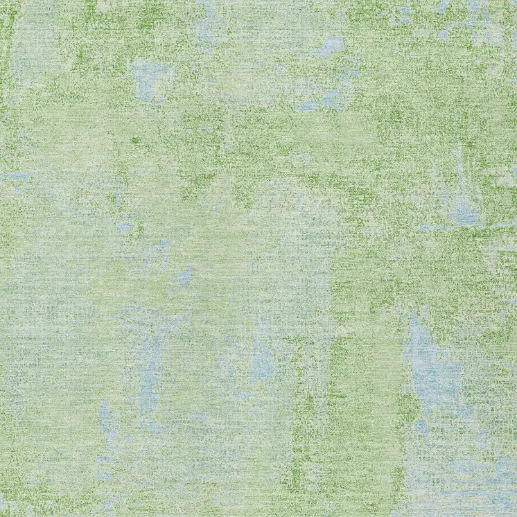8' X 10' Green And Sky Blue Abstract Washable Indoor Outdoor Area Rug