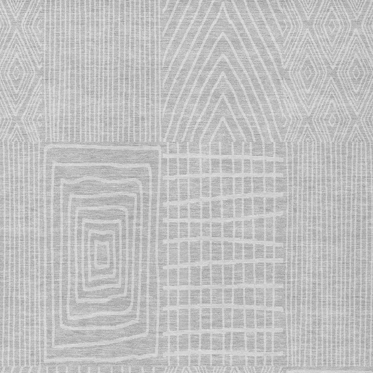 10' X 14' Silver And Ivory Geometric Washable Indoor Outdoor Area Rug