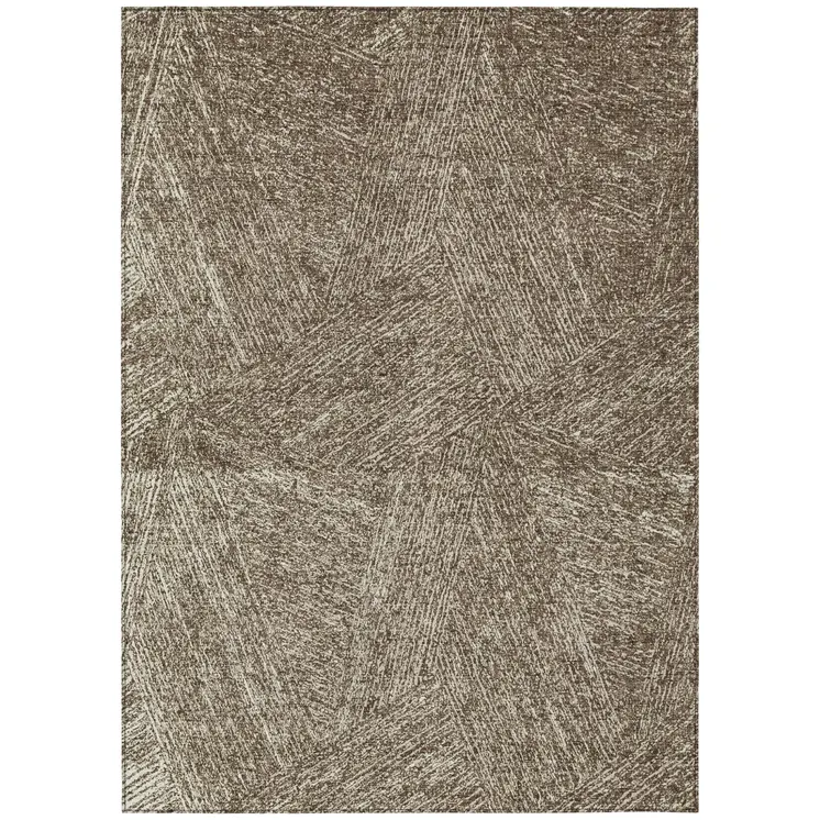 8' X 10' Chocolate And Beige Abstract Washable Indoor Outdoor Area Rug