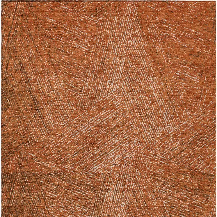 5' X 8' Copper Brown And Beige Abstract Washable Indoor Outdoor Area Rug