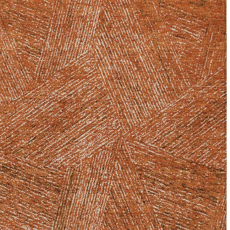 9' X 12' Copper Brown And Beige Abstract Washable Indoor Outdoor Area Rug