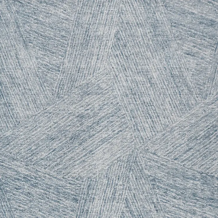 8' X 10' Denim Blue And Ivory Abstract Washable Indoor Outdoor Area Rug