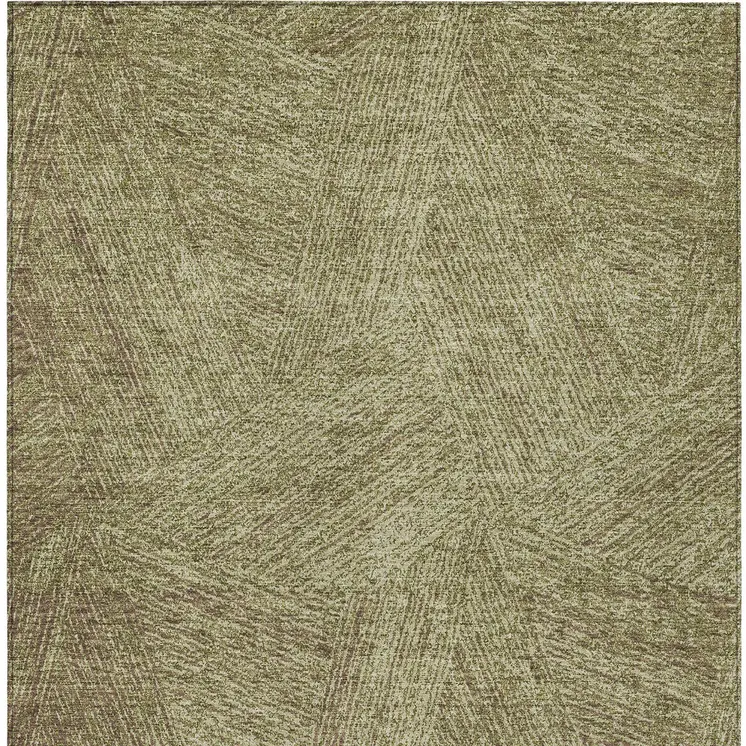 3' X 5' Green Beige And Brown Abstract Washable Indoor Outdoor Area Rug