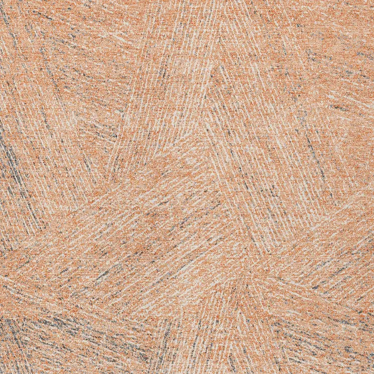 8' X 10' Peach Blue And Ivory Abstract Washable Indoor Outdoor Area Rug