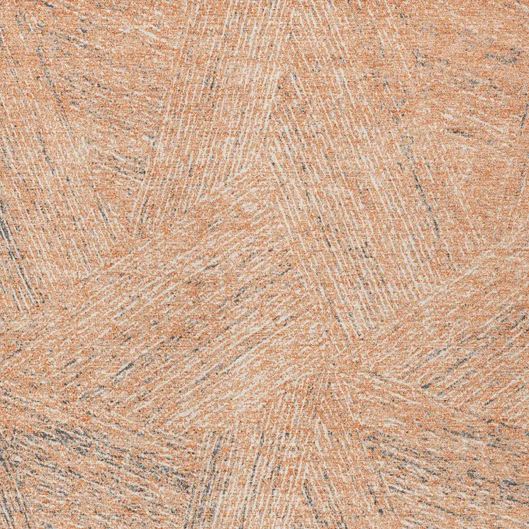 9' X 12' Peach Blue And Ivory Abstract Washable Indoor Outdoor Area Rug